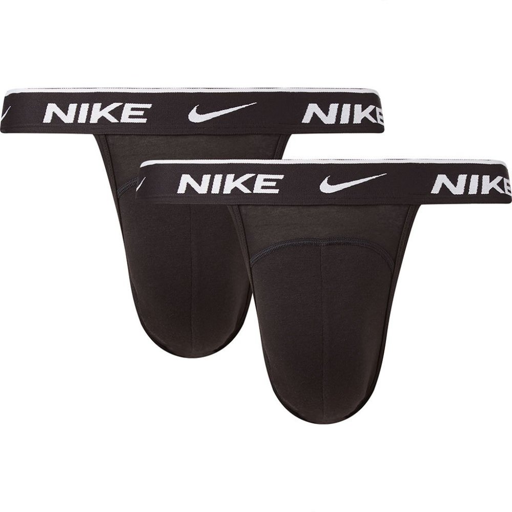 (2 PAIR!!) NIKE MENS BRAND NEW BLACK EVERYDAY STRETCH COTTON SPANDEX JOCKSTRAP M - Picture 4 of 16